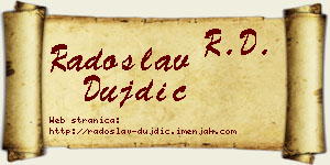 Radoslav Dujdić vizit kartica